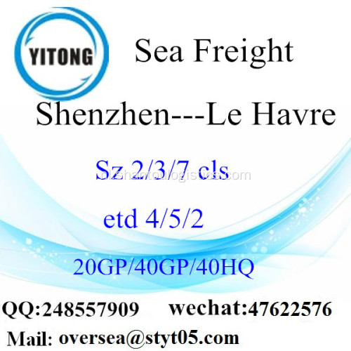 Shenzhen poort zeevracht verzending naar Le Havre